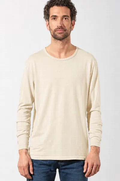HempAge Hempage Herren vegan Langärmliges Klassisches Gobi Shirt In