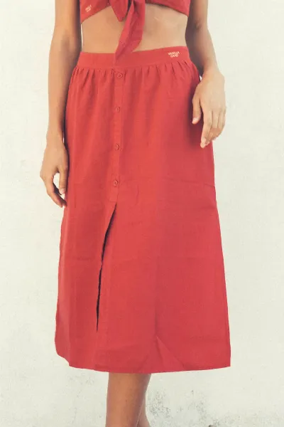 Vanilla Sand Vanilla Sand Damen vegan Midirock Comporta Hohe Taille Berry