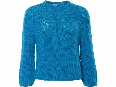 Living Crafts Living Crafts Bio-Damen-Strickpullover RICARDA mit Raglanärmeln, azure blue,