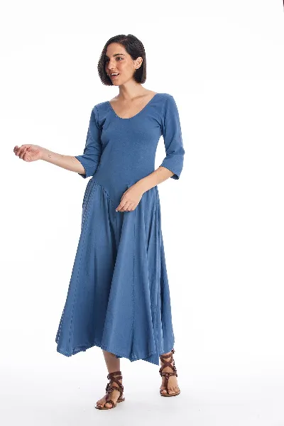 RAVENS VIEW IBIZA RAVENS VIEW IBIZA Damen vegan Kleid Look Ls Indigoblau