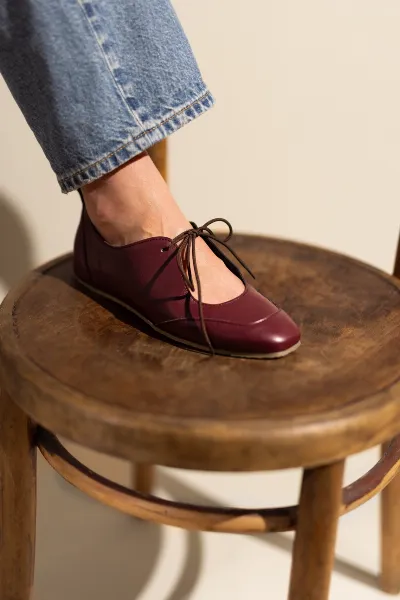 AGAZI AGAZI Damen vegan Ballerina Flats Louise Burgundy