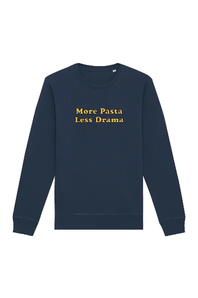 Oat Milk Club Oat Milk Club Damen vegan Sweatshirt More Pasta Less Drama Navy