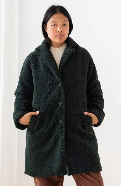 TWOTHIRDS TWOTHIRDS Damen vegan Mantel Itbayat Teddy Grün