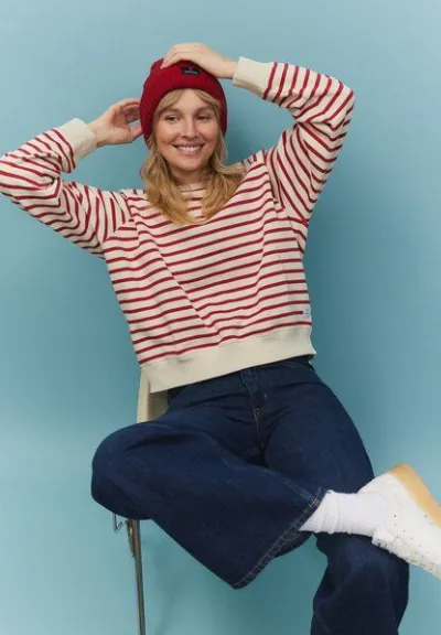recolution Damen Sweatshirt aus Bio-Baumwolle - ALLAMANDA STRIPES - recolution