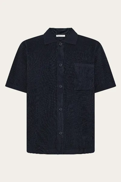 KnowledgeCotton Apparel KnowledgeCotton Apparel Herren vegan Shirt Herren Regular Knit Night Sky Navy