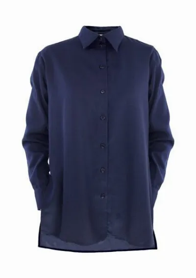 Sophia Schneider-Esleben Sophia Schneider-Esleben Unisex Shirt Lui, Navy - Unisex Hemd aus Tencel