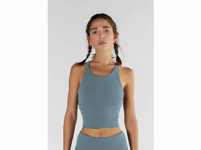 TRUE NORTH TRUE NORTH Bio-Damen-Crop-Top mit Rundhalsausschnitt, teal,