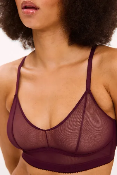 Understatement Understatement Damen vegan Bralette Mesh Balconette Cherry