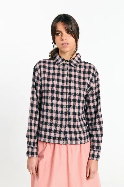 SUITE13LAB SUITE13LAB Damen vegan Hemd Vila Check Schwarz Ecru
