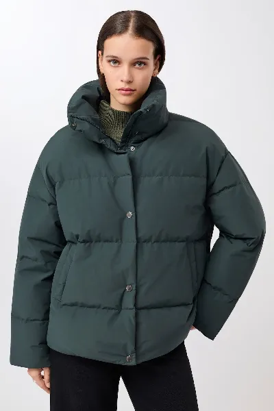 LangerChen LangerChen Damen vegan Steppjacke Mit Stehkragen Tannen