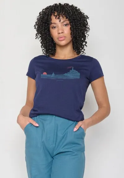 GreenBomb GREENBOMB Nature Lighthouse Loves - Sportliches T-Shirt aus Bio-Baumwolle / hochwertiger Print / GOTS / Fair & Vegan