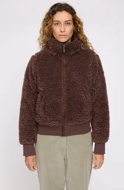Mazine Mazine Damen vegan Jacke Kunstpelz Kastanien