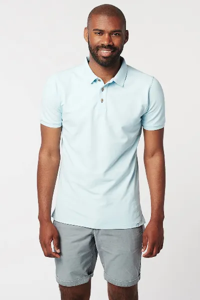 SKOT SKOT Herren vegan Polo Crystal Blue