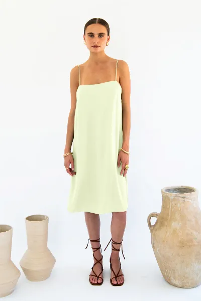 Neu Nomads Neu Nomads Damen vegan Slip Dress Julianne Boxy Zitronengelb