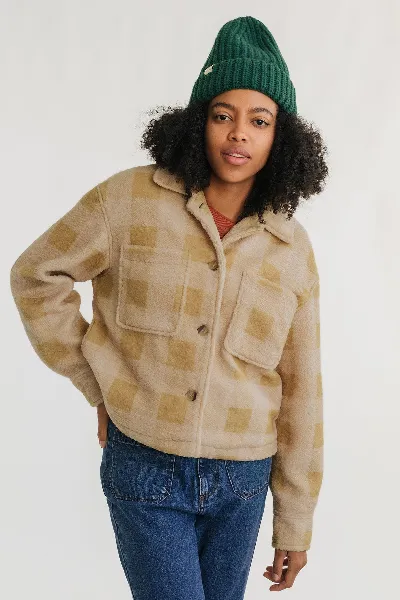 TWOTHIRDS TWOTHIRDS Damen vegan Jacke Hoben Mustard Check