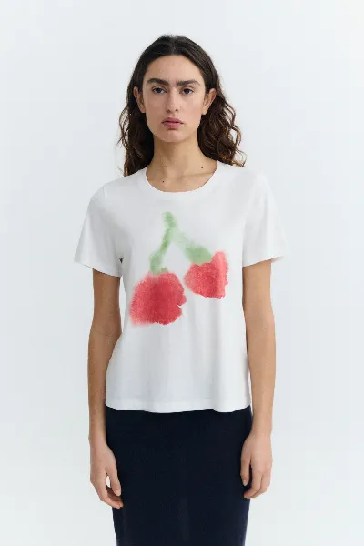 thinking mu Thinking MU Damen vegan T-Shirt Blurry Cherry Ida