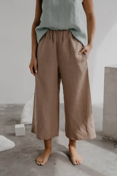 AmourLinen AmourLinen Damen vegan Hose Tokyo Rosy Brown
