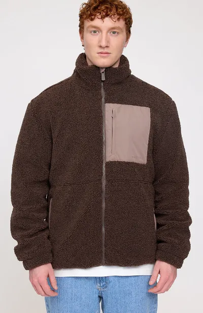 Mazine Mazine Herren vegan Gefütterte Sherpa Jacke Braun