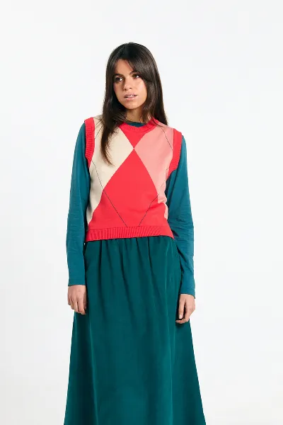 SUITE13LAB SUITE13LAB Damen vegan Weste Relvas Argyle