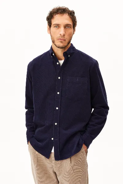 ARMEDANGELS Hemd Corduroy Longsleeve Dunkelblau