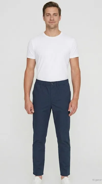 KnowledgeCotton Apparel Hose Tim Tapered Dunkelblau