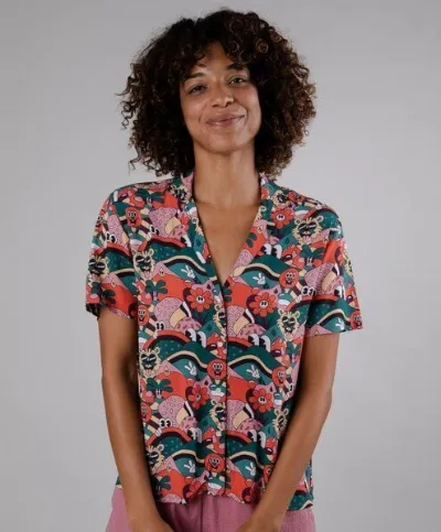 Brava Fabrics Brava Fabrics Kurzarm-Bluse Yeye Weller Aloha