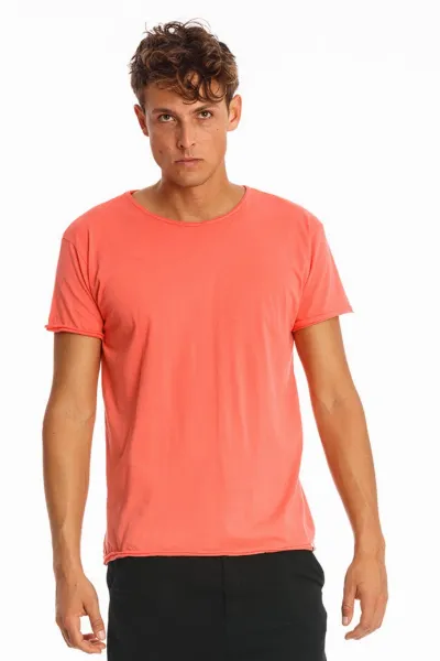 RAVENS VIEW IBIZA RAVENS VIEW IBIZA Herren vegan T-Shirt Rundhalsausschnitt Koralle Rosa