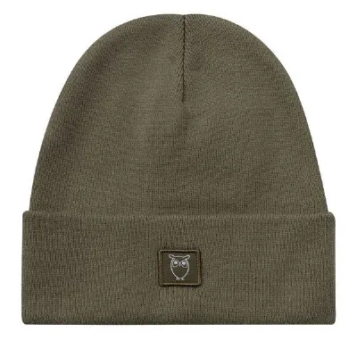 KnowledgeCotton Apparel KnowledgeCotton Apparel Mütze - Rib Beanie - aus Bio-Baumwolle mit Logo Patch
