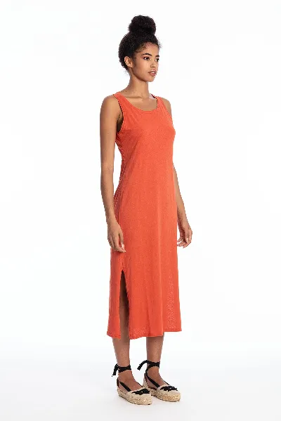 RAVENS VIEW IBIZA RAVENS VIEW IBIZA Damen vegan Kleid Ã„rmellos Uma Terracotta