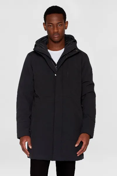 KnowledgeCotton Apparel KnowledgeCotton Apparel Herren vegan Jacke Long Climate Shell Black Jet