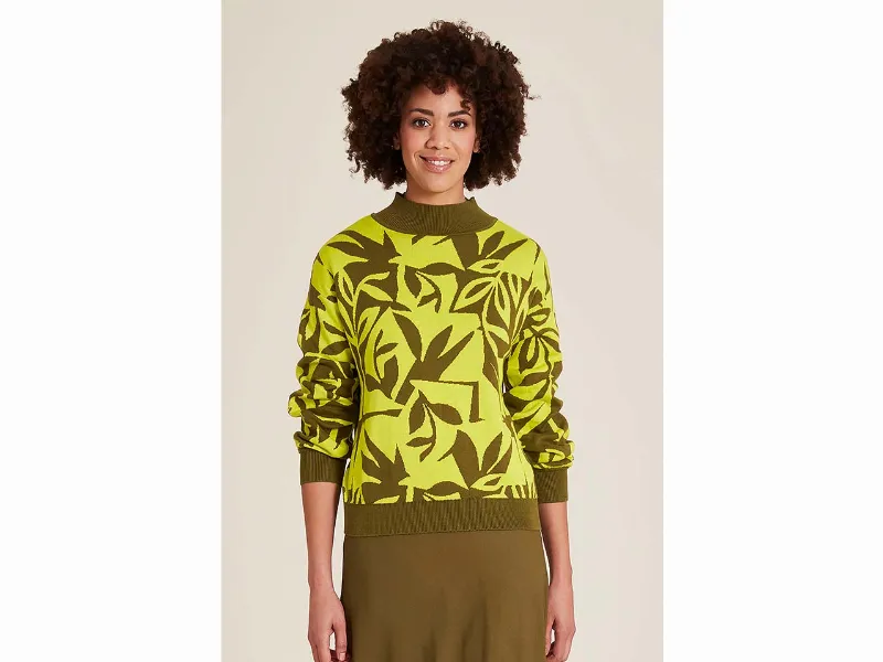 tranquillo tranquillo Bio-Damen-Pullover mit dezentem Rollkragen, primrose,