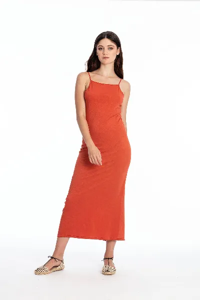 RAVENS VIEW IBIZA RAVENS VIEW IBIZA Damen vegan Kleid Farah Terracotta Orange
