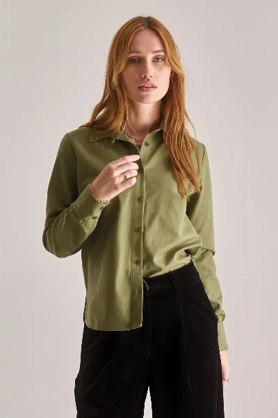 KOMODO KOMODO Damen vegan Hemd Kenji Olive