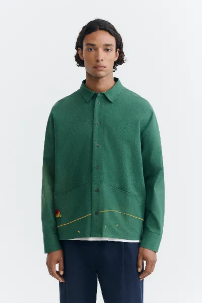 thinking mu Thinking MU Herren vegan Hemd Jim Handbestickt
