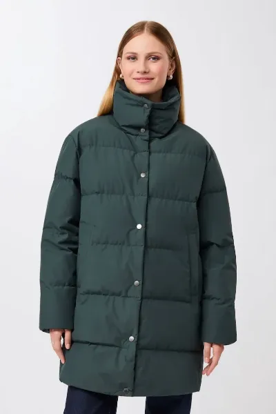 LangerChen LangerChen Damen vegan Jacke Mit Stehkragen Tannen
