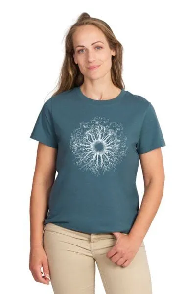 Life-Tree Life-Tree Shirt aus Biobaumwolle Fairwear für Damen WoodenIris in Stargazer Blau