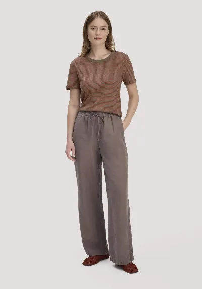 hessnatur hessnatur Damen Hose Wide Leg aus TENCEL™ Lyocell mit Leinen - braun