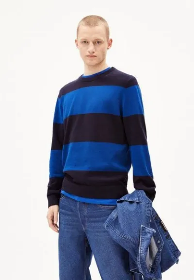 ARMEDANGELS ARMEDANGELS LOUKAA STRIPES Herren Pullover aus Bio-Baumwolle
