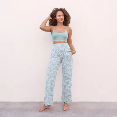 Jaya Jaya KAIRO COTTON NATURE - Damen - Yoga/Loungepants mit Print aus elastischer Biobaumwolle