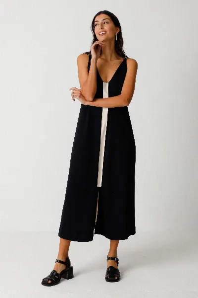 SKFK SKFK Damen vegan Kleid Zaine Schwarz/WeiÃŸ