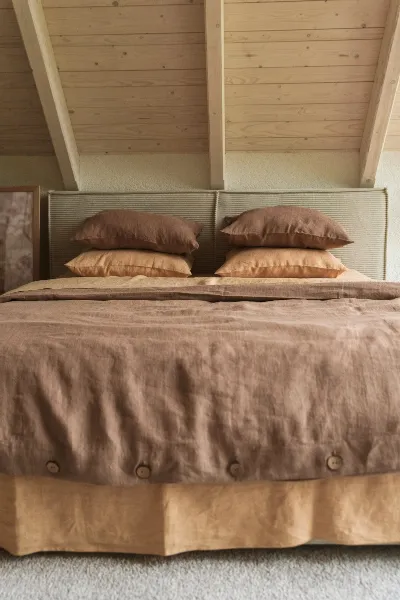 AmourLinen AmourLinen unisex vegan Bettbezug Rosig Braun