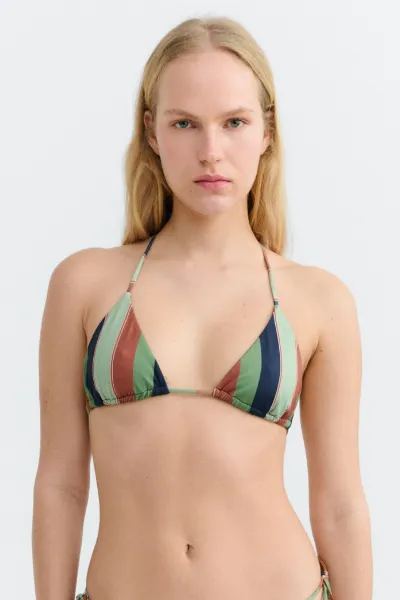 thinking mu Thinking MU Damen vegan Bikinioberteil Verstellbar Calabria Mehrfarbig Gestreift