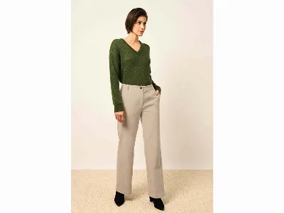 EKYOG EKYOG Bio-Damen-Hose 'RANSARD' mit geradem Bein, vanille,