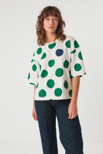SKFK SKFK Damen vegan T-Shirt Lariz WeiÃŸ/GrÃ¼n