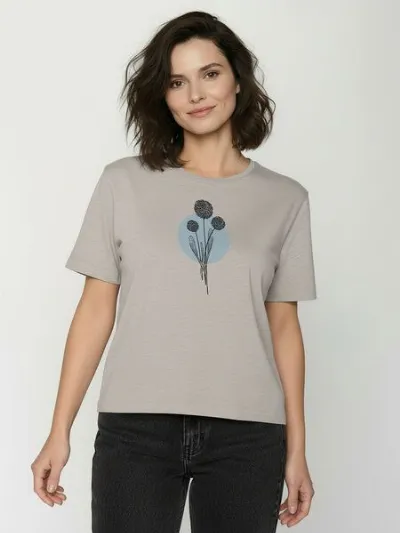 GreenBomb GREENBOMB Nature Allium Nova - Kastiges T-Shirt aus Bio-Baumwolle / hochwertiger Print / GOTS / Fair & Vegan