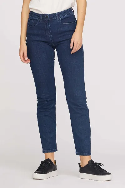 LAURIE LAURIE Damen vegan Jeans Charlotte Regular Ml Dunkelblau Denim
