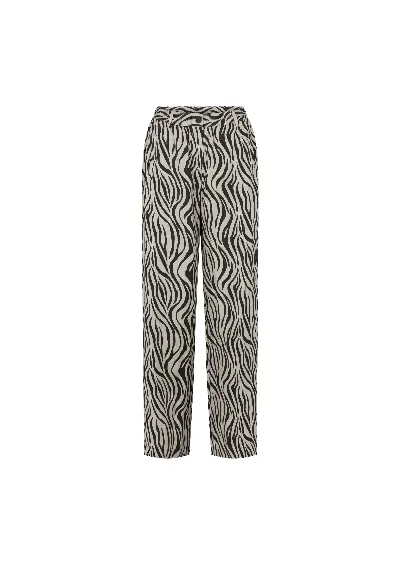LAURIE LAURIE Damen vegan Hose Hilde Loose Mittellang Grau Sand Print