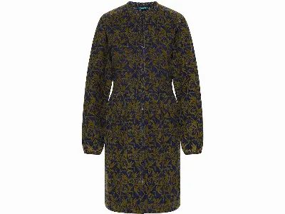 tranquillo tranquillo Bio-Damen-Midi-Cord-Kleid mit Rüschen-Kragen, stencil,