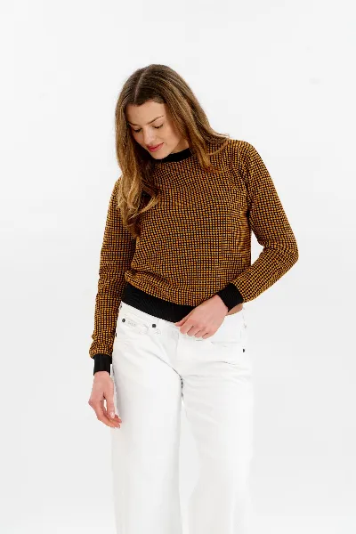 KOMODO KOMODO Damen vegan Pullover Hana Schwarz & Senf
