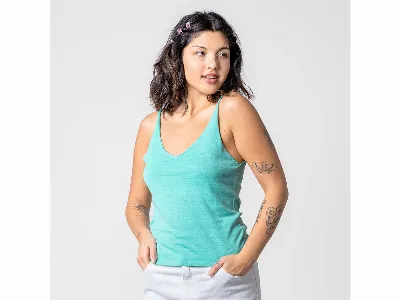 trueStory trueStory Bio-Damen-Stricktop 'FIANNA' mit V-Ausschnitt, light blue,